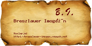 Breszlauer Imogén névjegykártya